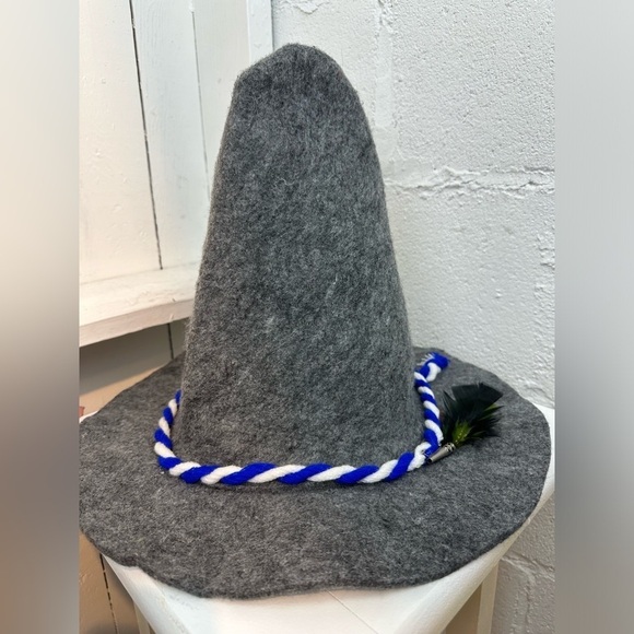 Bavarian Traditional German Type Oktoberfest Traditional Felt Hat Feather Gray - Picture 4 of 10